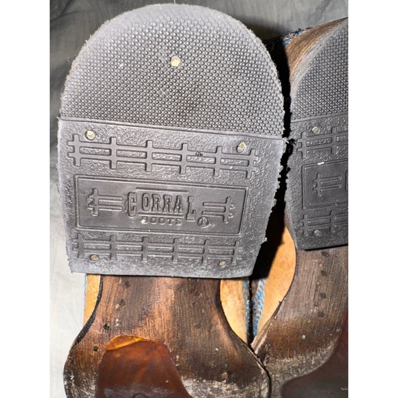 Corral Women's Heart Wings western boots snip toe distressed leather size 6 - Picture 11 of 12